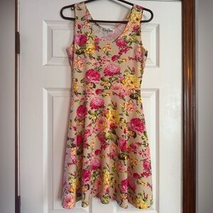 Floral Print Sleeveless Mini Dress
